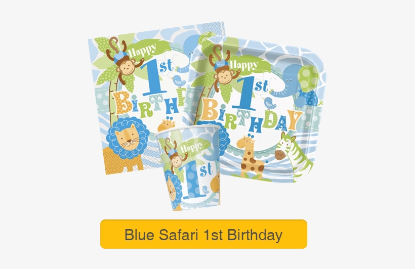 1st birthday themes blue safari 1st birthday large paper plates pack of png image transparent png free download on seekpng seekpng