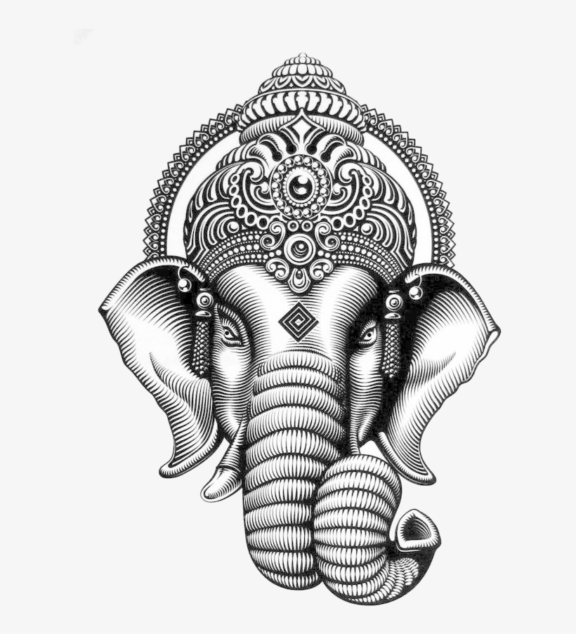 Black And White Ganesha, transparent png download