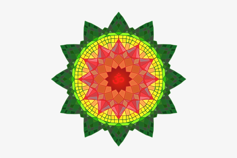 Om Mandala In Red Yellow And Green - 303 Cycling, transparent png download
