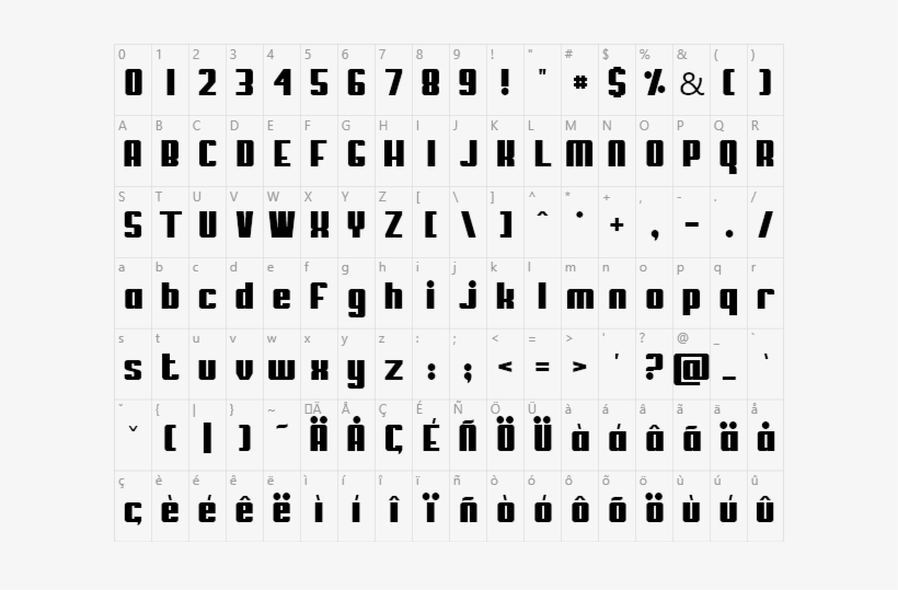 Brandname My Puma Example My Puma Character Map - Blippo Font, transparent png download