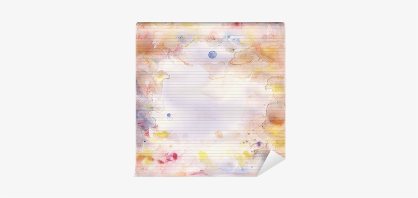 Watercolor On Lined Note Book Paper Background Wall - Creative Arts, transparent png download