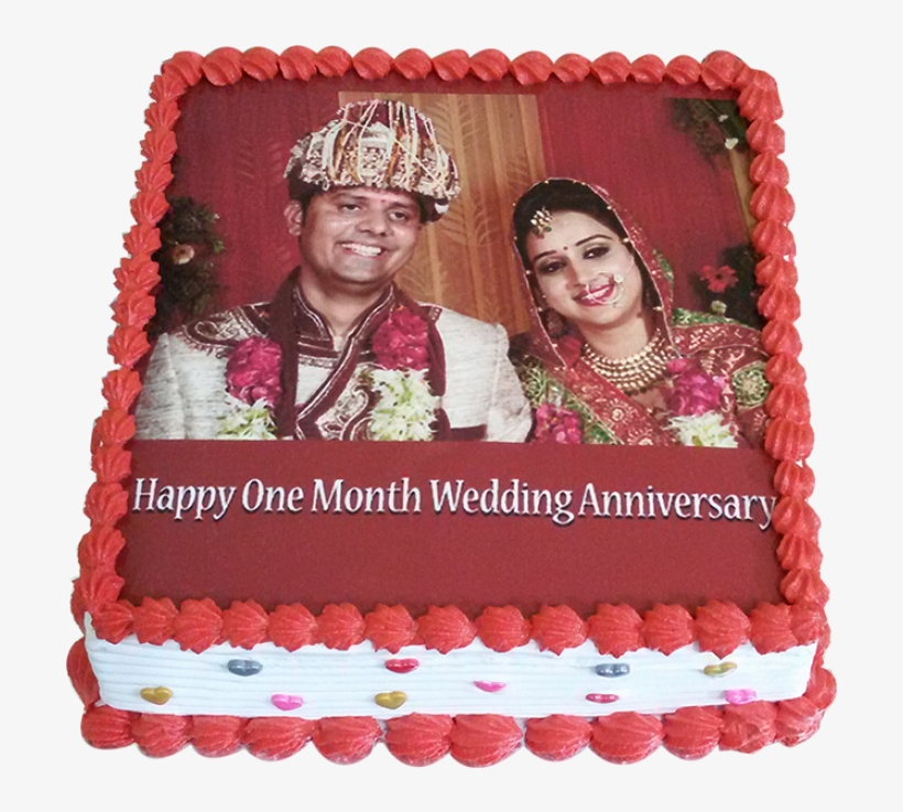 Photo Cake Happy First Month Anniversary Marriage Png Image