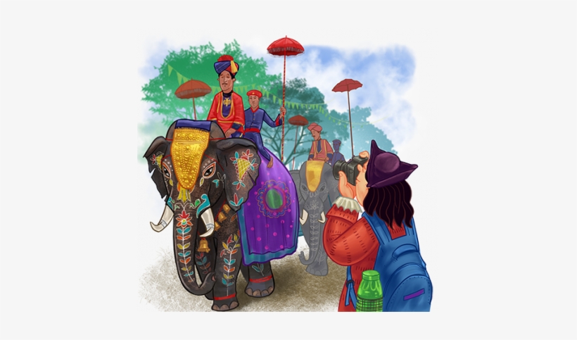 Welcome To Mysuru - Mysore Palace Elephants Paintings, transparent png download