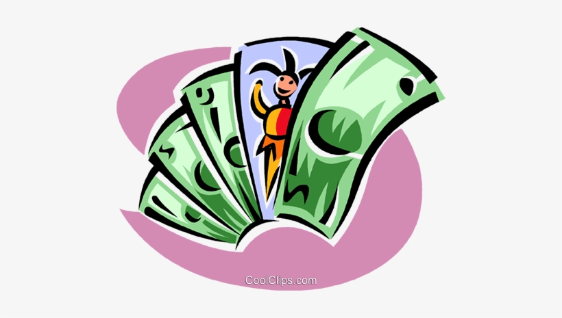 Joker In A Handful Of Money Royalty Free Vector Clip, transparent png download