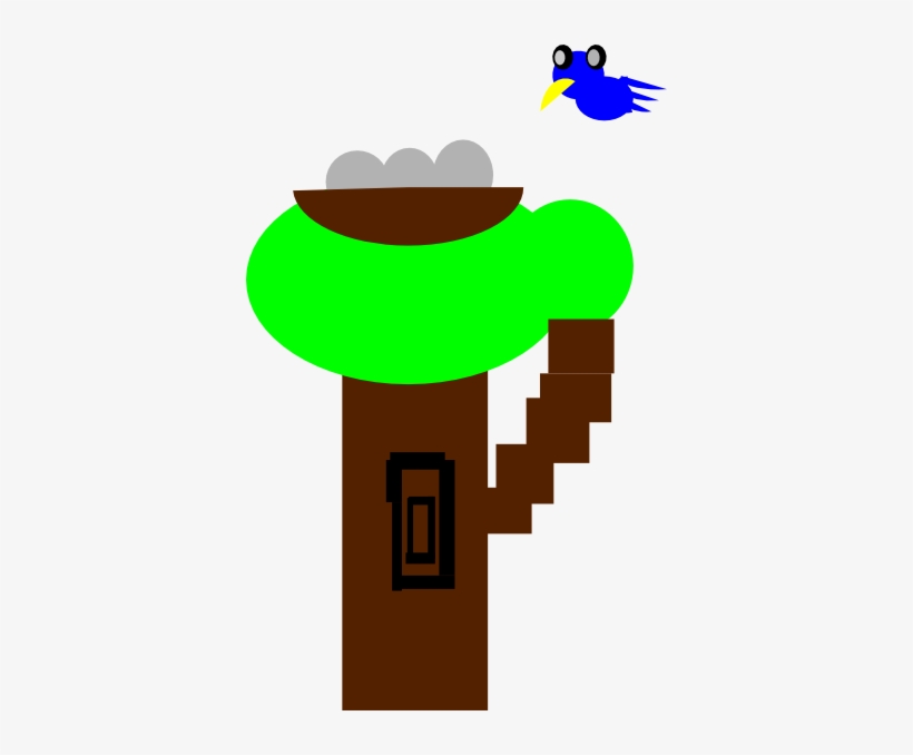 How To Set Use Cartoon Tree Flying Bird Clipart, transparent png download