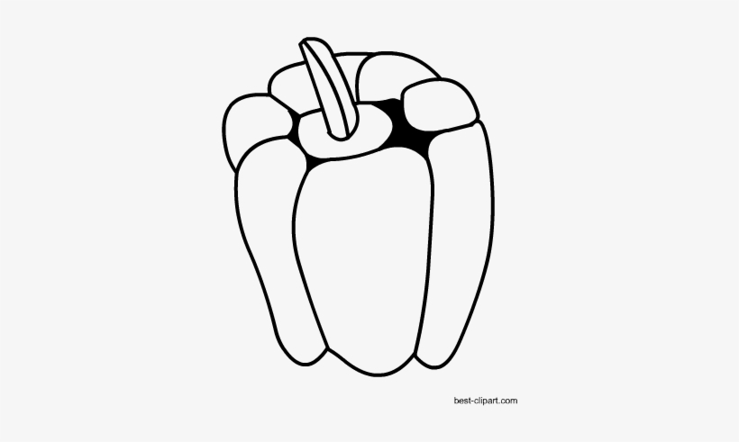 Black And White Capsicum Clip Art Free - Clip Art, transparent png download