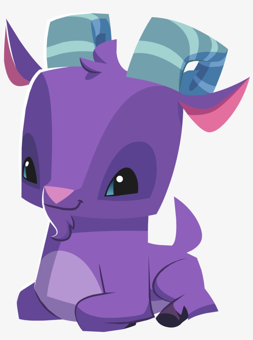 Goat Sitting Purple - Animal Jam Goat Png, transparent png download