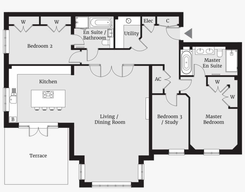 Woodlands Lodge Floor Plans Plot1 - Drawing, transparent png download