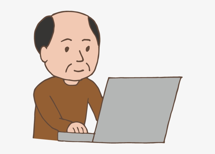 Middle-aged Man Using Laptop - Illustration, transparent png download