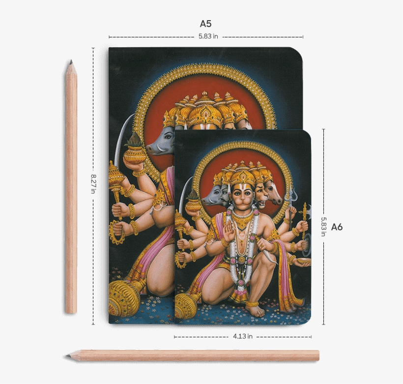 Dailyobjects Indian Mythology Hanuman Heads A6 Notebook - Mythology, transparent png download