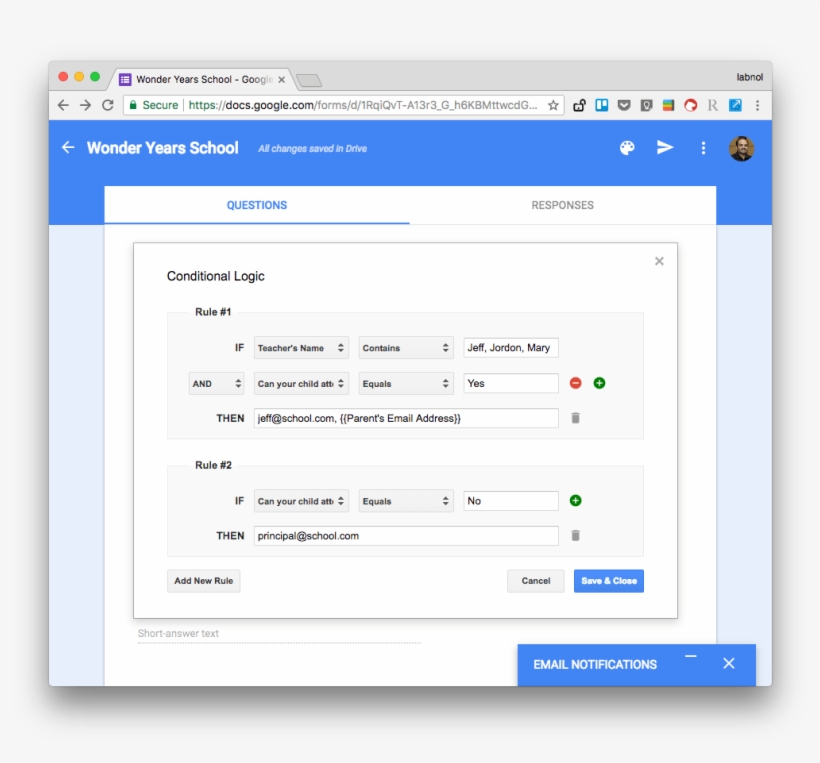 Form Conditional Email Notifications - Email, transparent png download