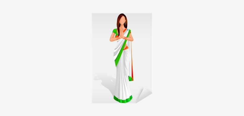 Editable Vector Illustration Of Indian Lady In Indian - Illustration, transparent png download