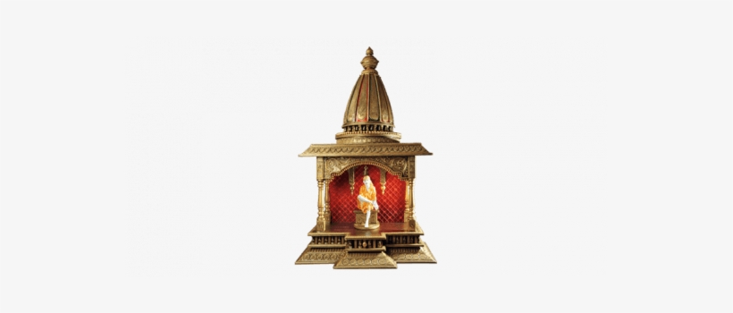 Traditional Golden Sai Baba Wooden Temple With Conical - Sai Temple Design Png, transparent png download