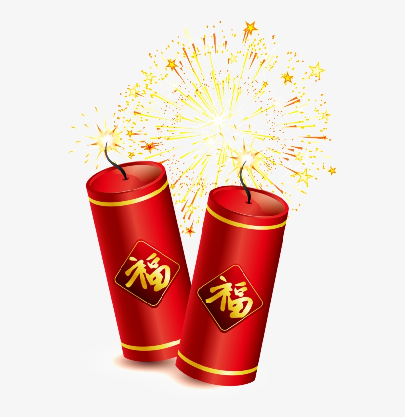 Two Flaming Firecrackers, Transparent Png Material - 春節 炮 竹, transparent png download