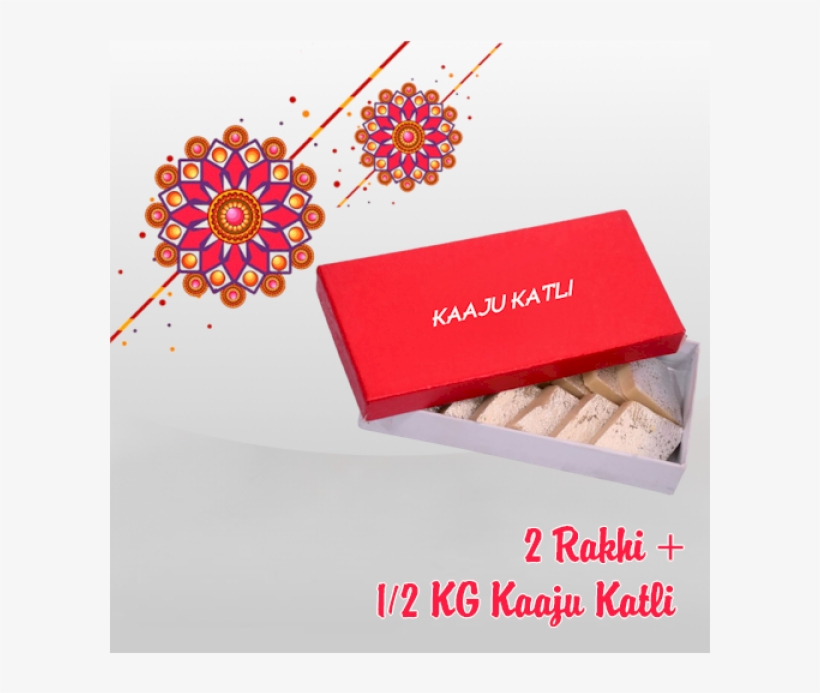 2 Rakhi Half Kg Kaju Katli - Rose, transparent png download