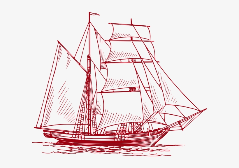 Tranparent Red Clip Art - Boat Drawing, transparent png download