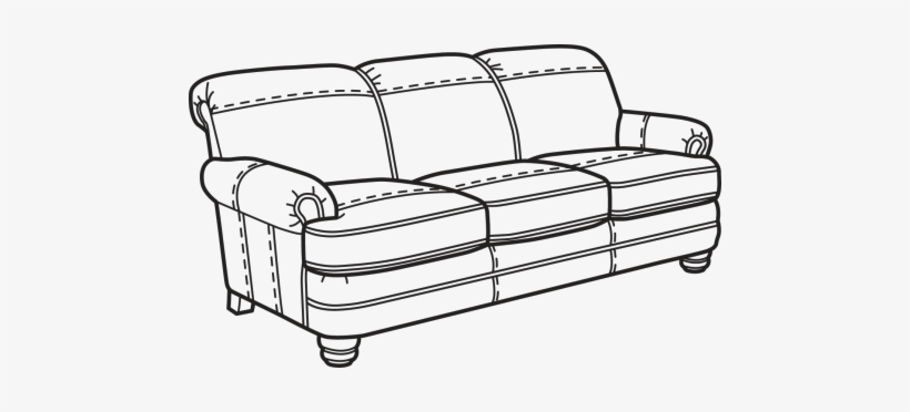 Nuvo Sofa Without Nailhead Trim - Sofa Clipart Black And White Png, transparent png download