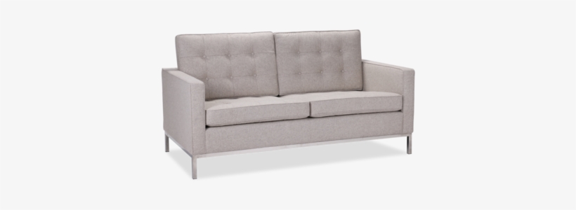 Florence Knoll Style 2 Seater Sofa - Canapé 2 Places Inspiré Florence Knoll Laine / Gris, transparent png download