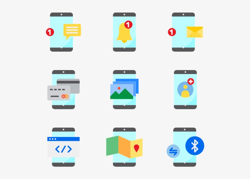 Mobile Icons Free Smartphone Function - Mobile Phone, transparent png download