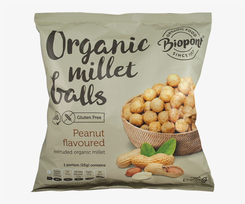 Biopont Extruded Millet Balls, Peanut Flavoured, Organic - Bio Kölesgolyó, transparent png download