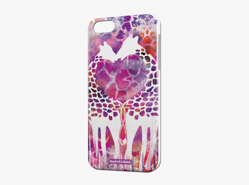 Giraffe Love Watercolor Style Case For Iphone 5 & 5s - Giraffe Love Watercolor Style Case - Iphone 5c, transparent png download