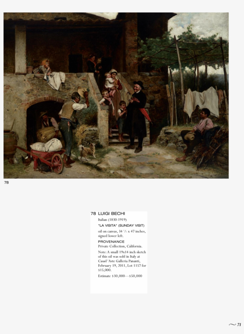 78 78 Luigi Bechi Italian 1830-1919 La Visita Sunday - Luigi Bechi, transparent png download
