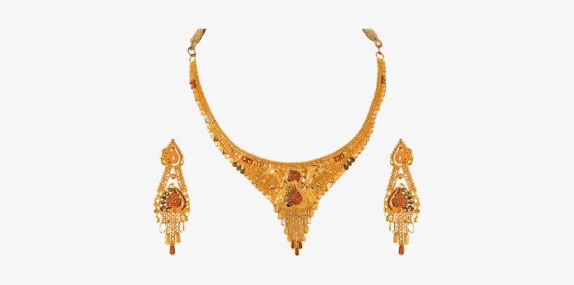 Necklace Gold Jewelry Images Gold Jewellery Online - Light Weight Gold Set, transparent png download