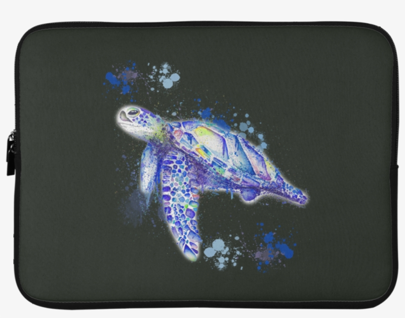 Watercolor Sea Turtle Laptop Sleeves - Watercolor Painting, transparent png download