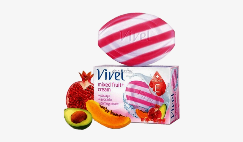 Vivel Bathing Soap Mixed Fruit Cream 100 Gms, transparent png download