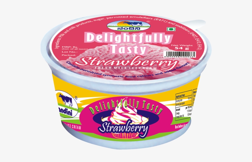 Ice Cream Cup Strawberry - Strawberry Flavour Ice Cream Cup, transparent png download