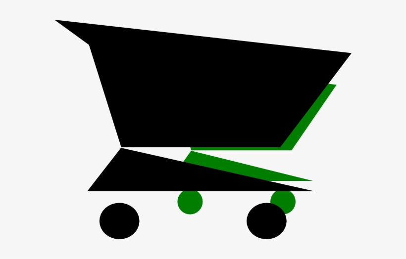 Shopping Cart Black Green Clip Art - Clip Art, transparent png download