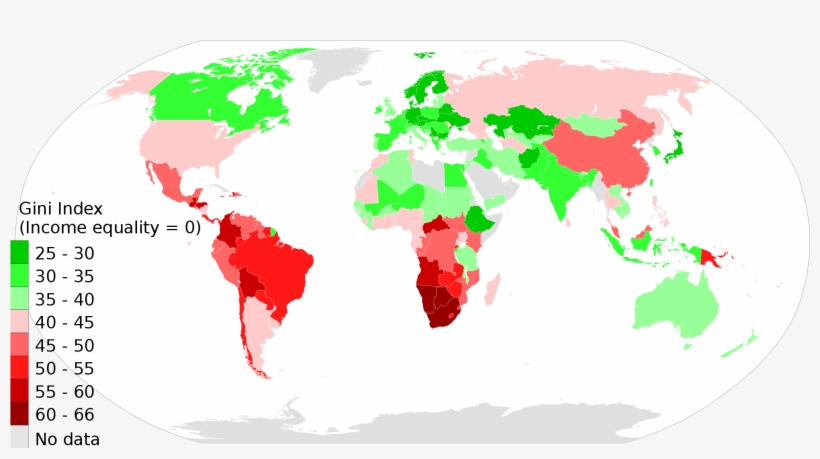Country Clipart Human Population - Mapa Coeficiente De Gini, transparent png download