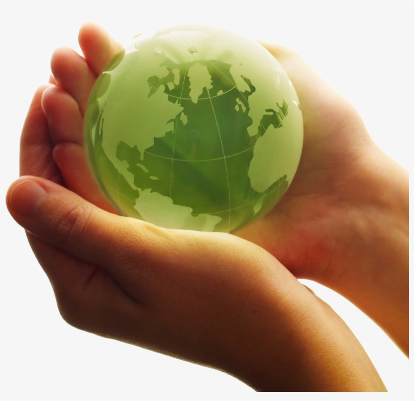 Globe In Hand Copy - Green Earth In Hand, transparent png download