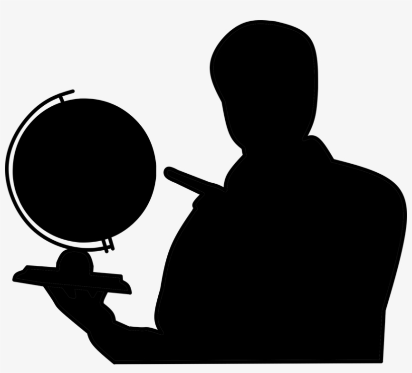 Teacher, Geographic, Man, Pointing, Globe, Hand, Cutout - Teacher, transparent png download