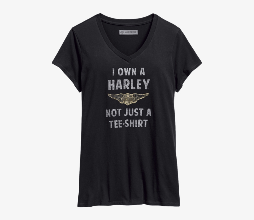 Women's Own A Harley V-neck Tee - Blues T Shirt, transparent png download