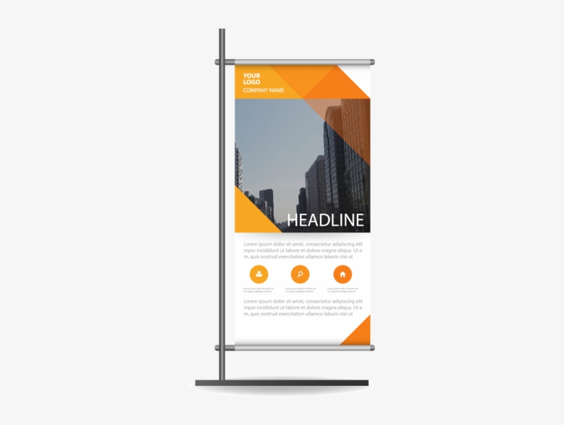 Business Roll Up Banner Flat Design Template For Free - Flat Design, transparent png download