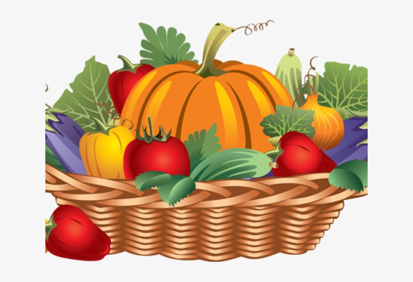 Harvest Clipart Basket Vegetable - Basket Of Fruits And Vegetables Drawing, transparent png download