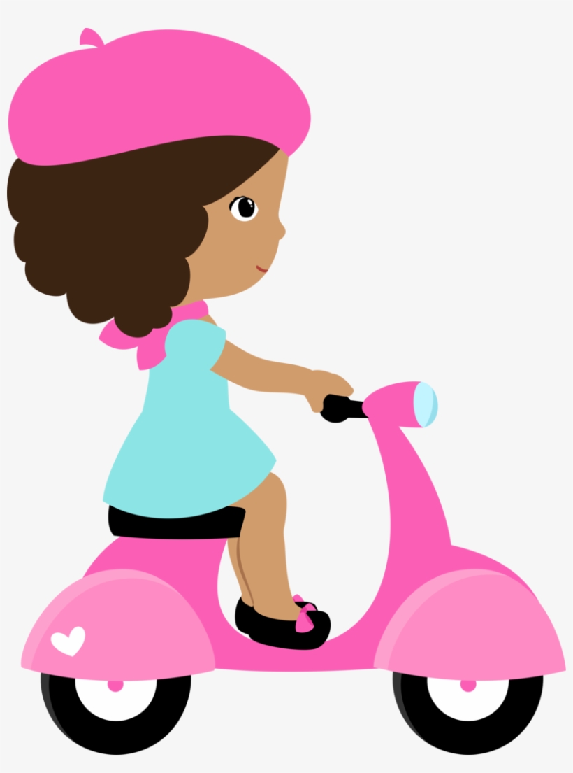 Paris Clipart Scooter - Paris Girl Clipart Png, transparent png download