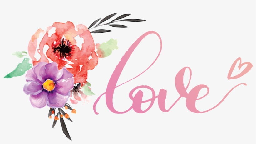 Beautiful Hand Painted Flowers Hd Png Love - Portable Network Graphics, transparent png download