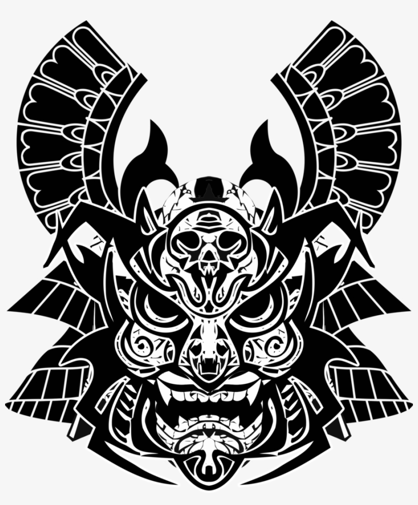 Mask Clipart Symbol - Samurai Helmet Black And White Png, transparent png download