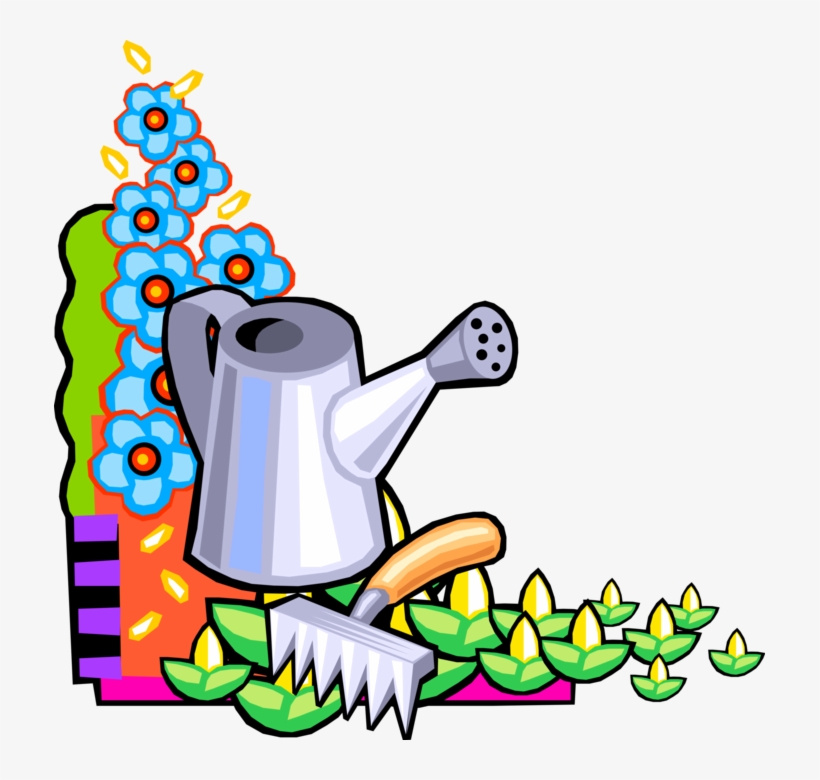 Vector Illustration Of Watering Can Or Watering Pot - Gardening Border Clip Art, transparent png download