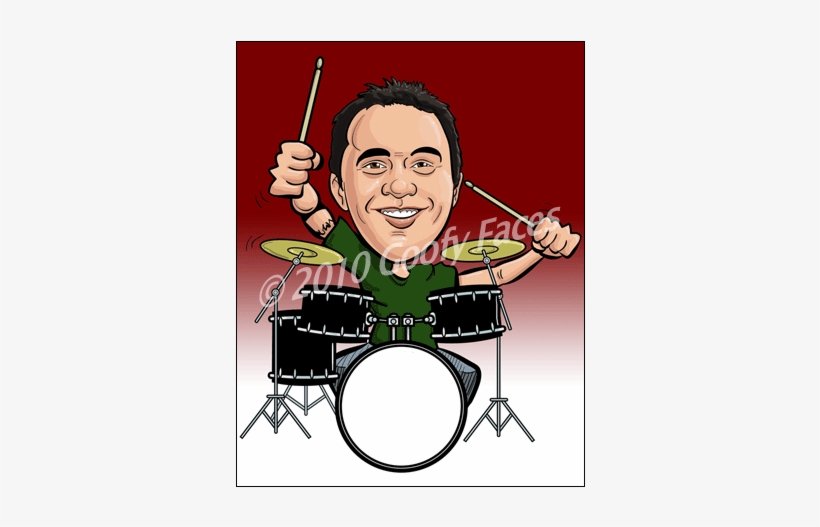 Color Caricature By Email - Drummer, transparent png download