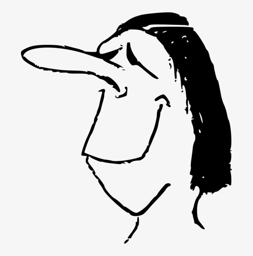 Drawing Cartoon Woman Computer Icons Caricature - Black And White Cartoon Nose, transparent png download