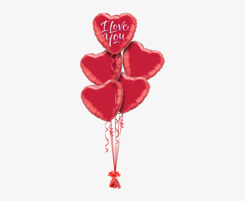 I Love You Red Heart Love Balloon - Love You Balloon And Teddy Bear Gift, transparent png download