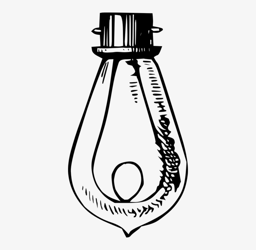 Free Vector Graphic - Old Light Bulb Drawing, transparent png download