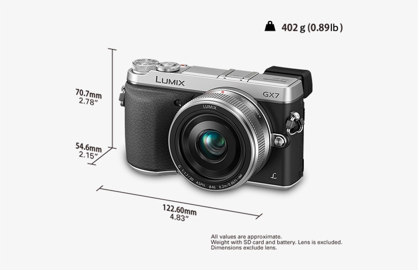 Lumix Digital Single Lens Mirrorless Camera Dmc-gx7 - Panasonic Lumix Dmc Tz110, transparent png download