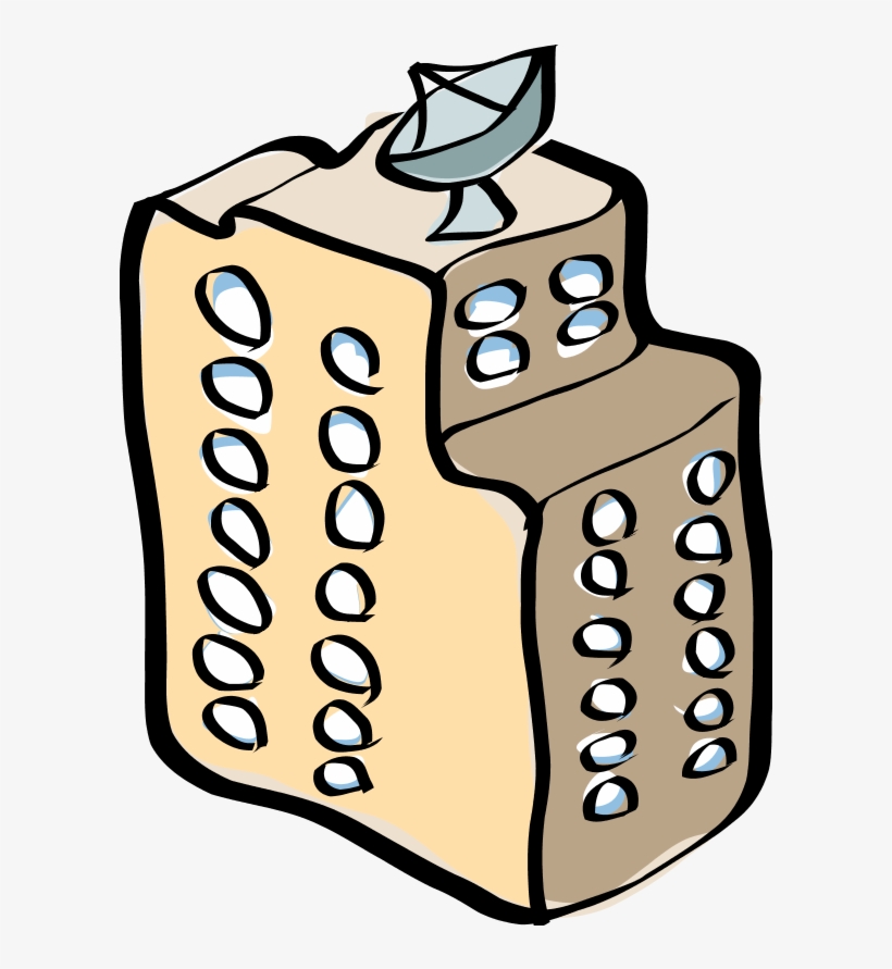 Dish On The Building - Building Clip Art, transparent png download