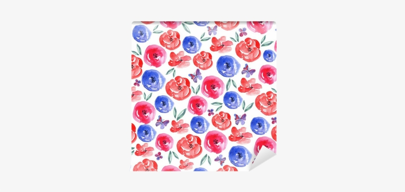 Watercolor Floral Seamless Background Wall Mural • - Watercolor Painting, transparent png download
