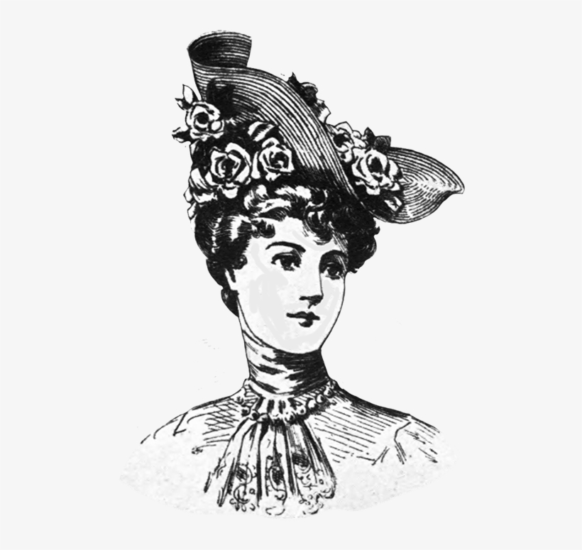 Victorian Ladies Dress Hats Clip Art - Illustration, transparent png download