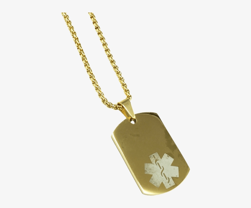 Rustic Patina Gold Stainless Steel Medical Alert Id - Gold Medical Alert Id Dog Tags, transparent png download